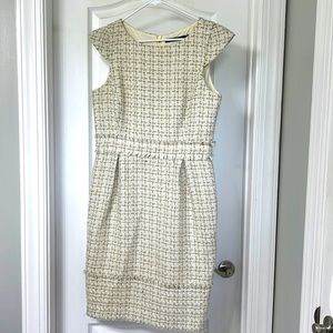Cream & gold tweed dress